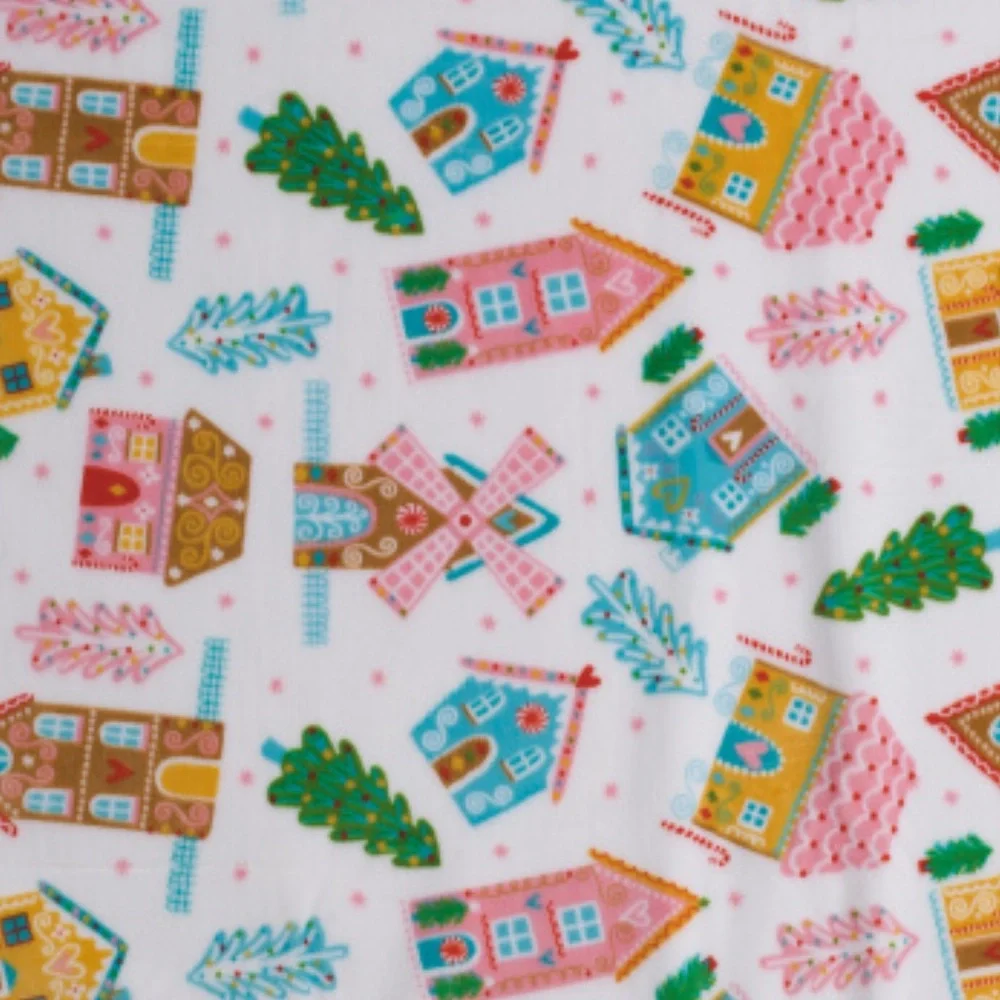 Gingerbread Lane Fleece Throw 2 Pack